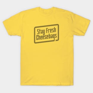 Stay Fresh Cheese Bags - Retro (Ghost on Yellow) T-Shirt